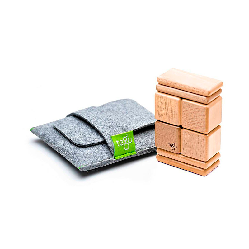 8 Piece Tegu Pocket Pouch Magnetic Wooden Block Set - Wee Bee Baby Boutique