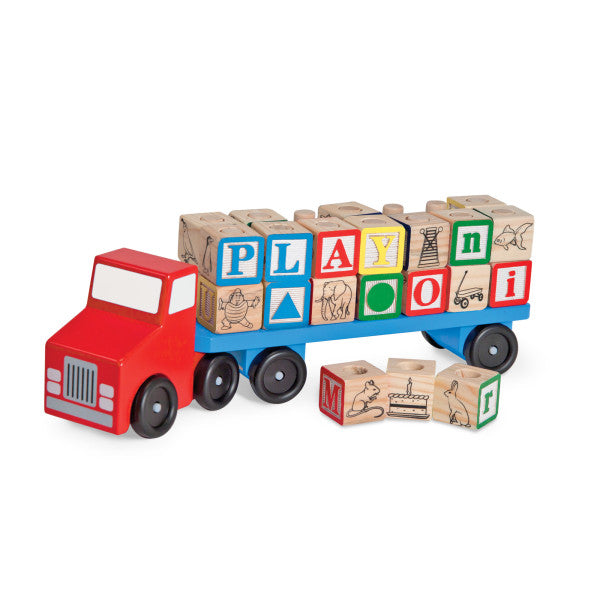 Alphabet Blocks Wooden Truck - Wee Bee Baby Boutique