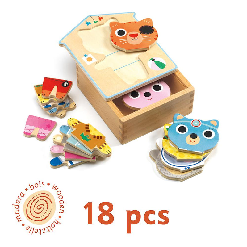 Animal Wooden Dress Up Puzzle-Wee Bee Baby Boutique