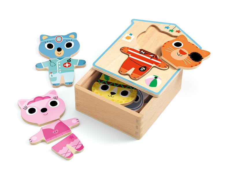 Animal Wooden Dress Up Puzzle-Wee Bee Baby Boutique