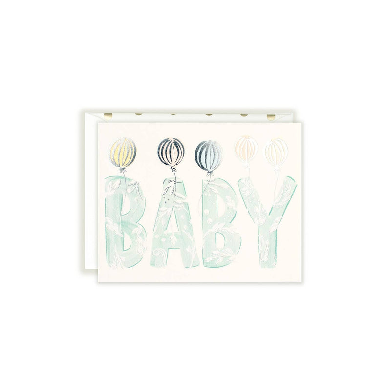 Baby Aqua Letters - Card