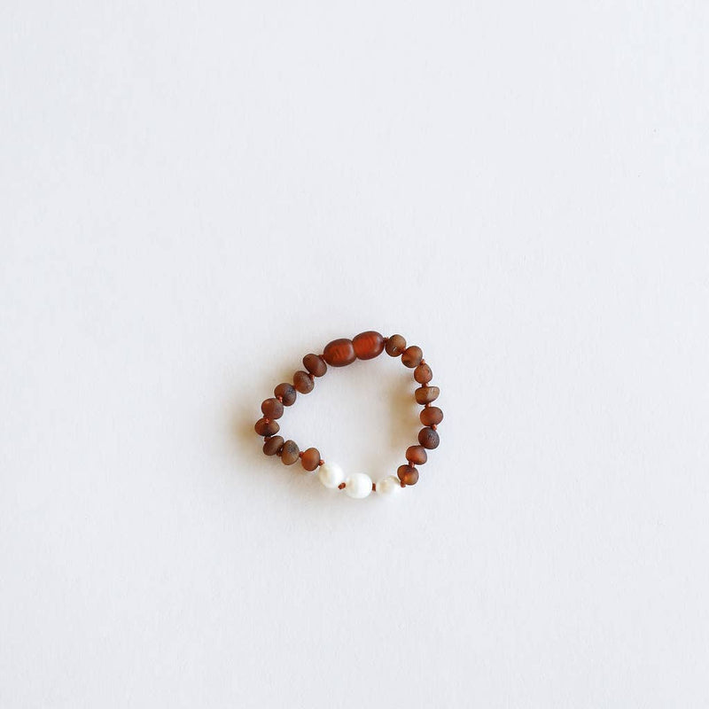 Rainbow Baroque Polished Baltic Amber Teething Bracelet-Anklet for Baby