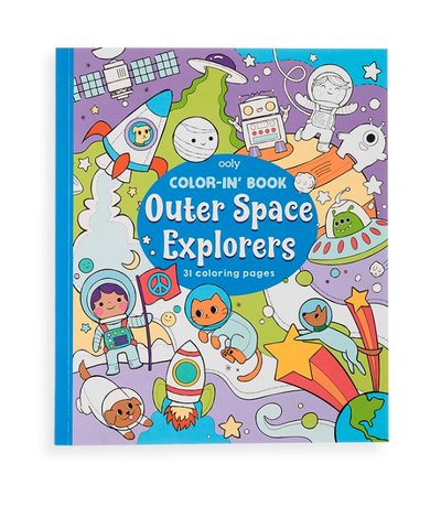 Color-in' Book: Outer Space Explorers-Wee Bee Baby Boutique
