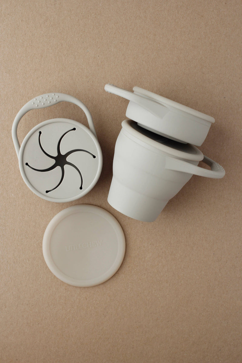Foldable Silicone Snack Cup - Taupe