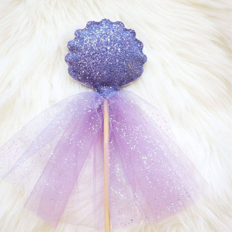 Glitter Shell Wand - Purple & Lilac Tulle