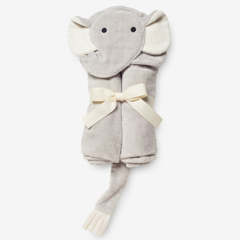 Gray Elephant Hooded Baby Bath Towel