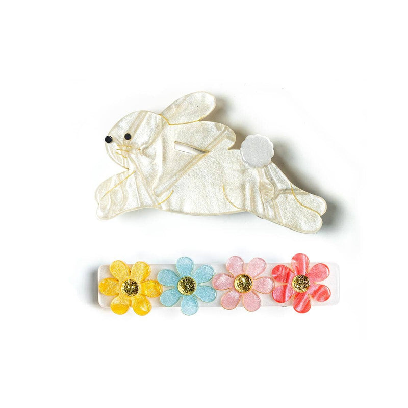 Hop Bunny Pearlized Gold Alligator Clips (Set of 2)
