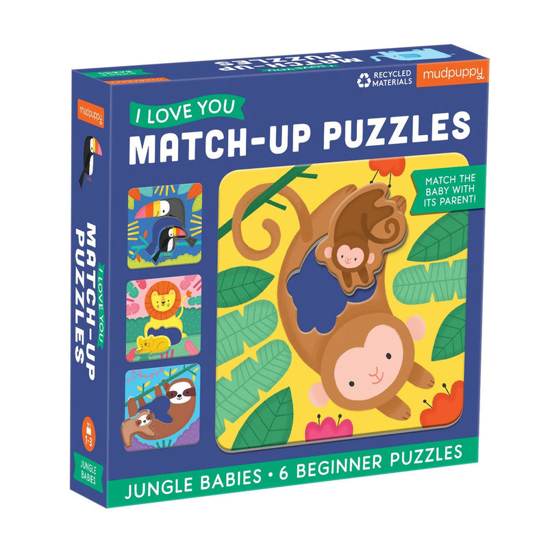 Jungle Babies I Love You Match-Up Puzzle