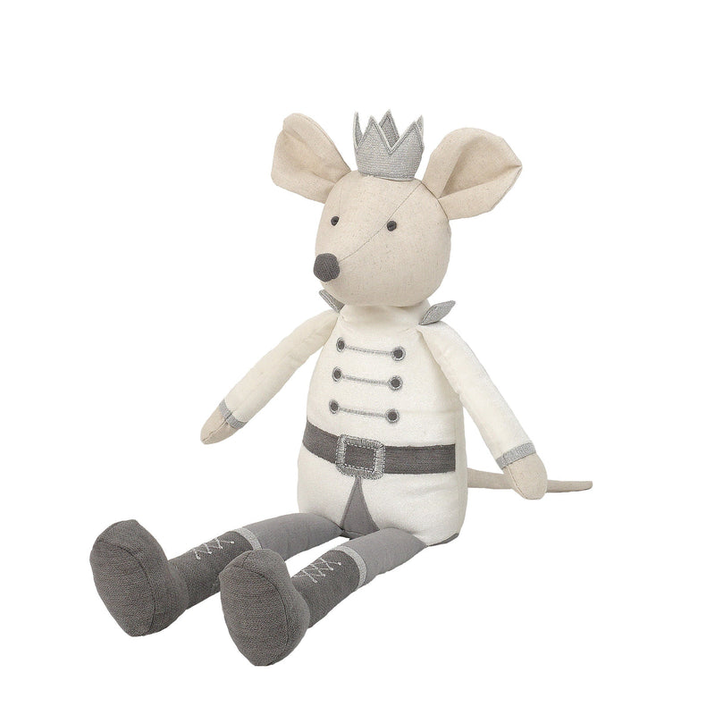 King Mouse Plush Toy Shelf Sitter - White