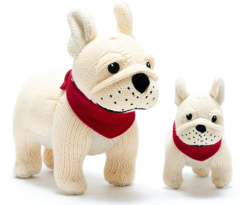 Knitted Bulldog Plush Toy - Large