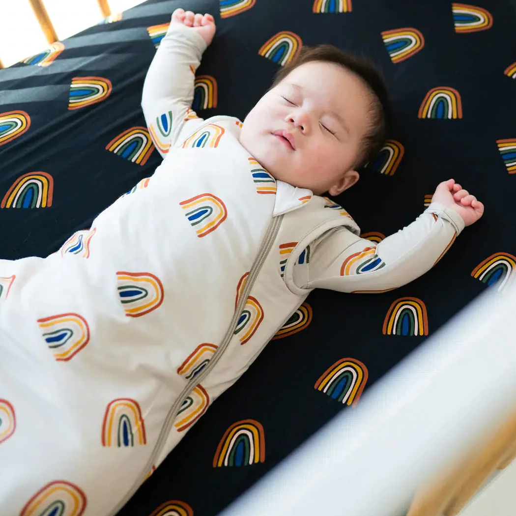 Kyte BABY Sleep Bag in Rust Rainbow on Oat 1.0 TOG