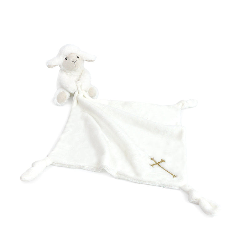 Loyal Lamb and Cross Knotted Security Blankie
