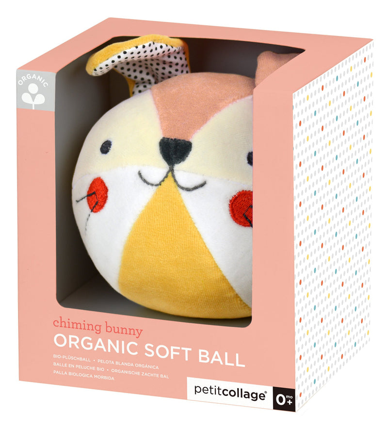 Organic Bunny Soft Chime Ball - Pink