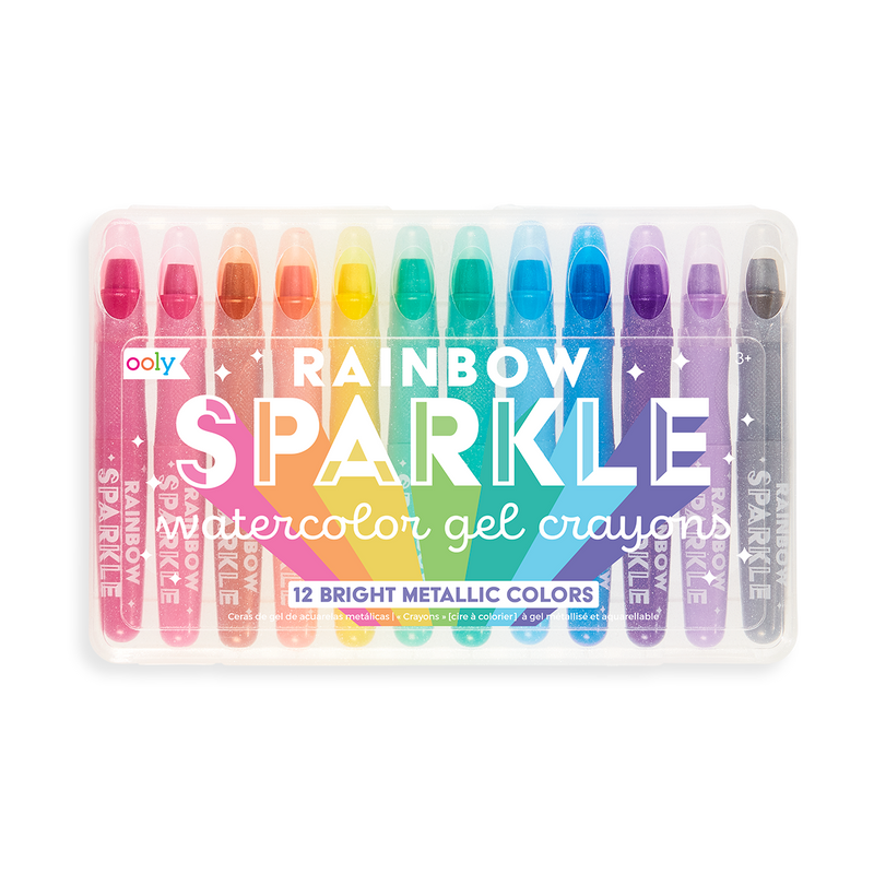 Rainbow Sparkle Watercolor Gel Crayons (Set of 12)-Wee Bee Baby Boutique