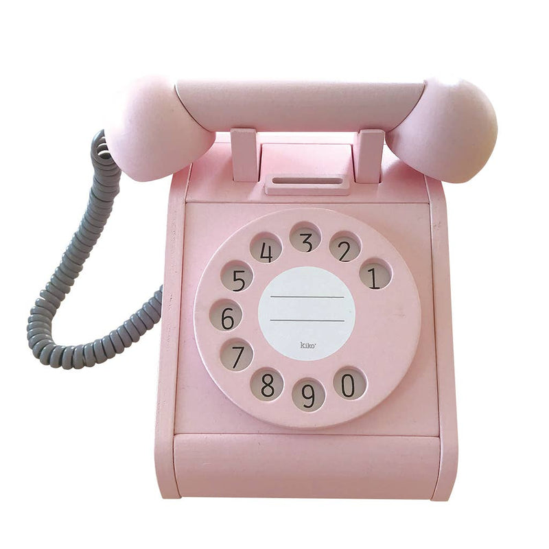 Retro Wooden Telephone - Pink