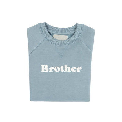 Sky Blue 'Brother' Sweatshirt-Wee Bee Baby Boutique