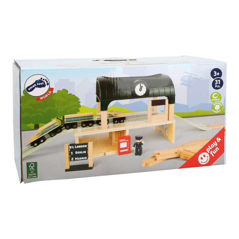 Small Foot Train Station Playset with Accessories-Wee Bee Baby Boutique
