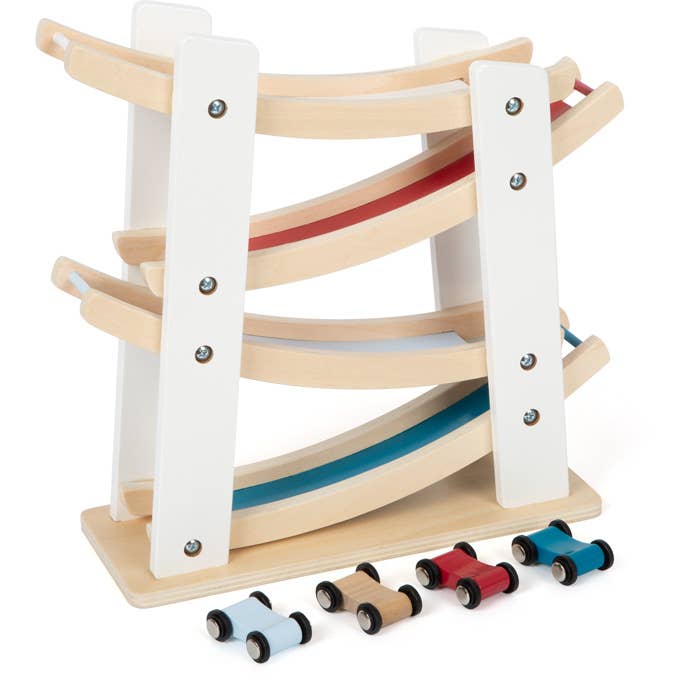 Small Foot Wooden Toys Car Ramp Racing Playset Designed for Children Aged 18+ Months-Wee Bee Baby Boutique