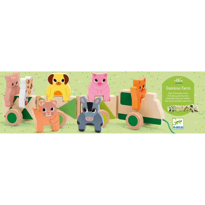 Trainimo Farm Wooden Pull-Along Activity Toy-Wee Bee Baby Boutique