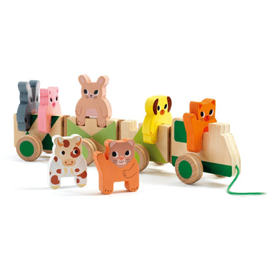 Trainimo Farm Wooden Pull-Along Activity Toy-Wee Bee Baby Boutique