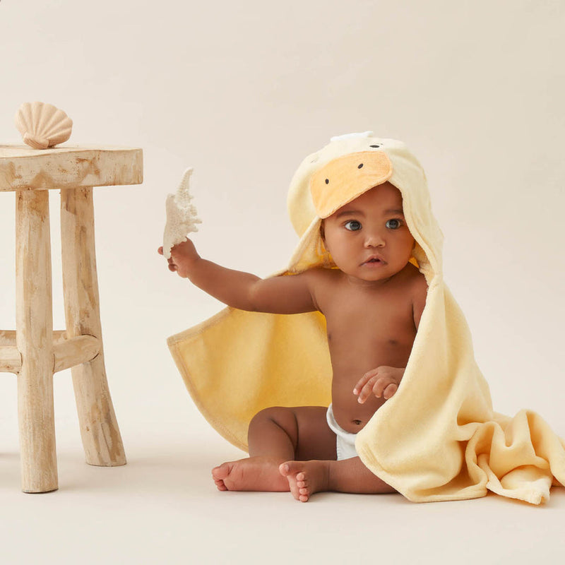 Yellow Duckie Hooded Baby Bath Towel Wrap
